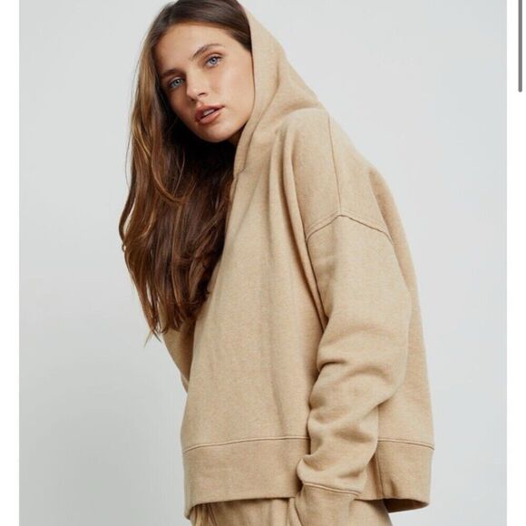 Rails Nico Womens Heather Camel Pull Over Hoodie Sweatshirt Oversized Quiet Luxe - Picture 2 of 10